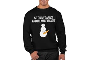 Graphic Impact gi Sit On My Carrot And I Will Make It Snow Unisex Christmas Sweatshirt For Adults Funny Ugly Rude Novelty Xmas Jumper Festive Sweater