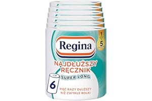 Regina Asciugamano super lungo più lungo, 6 rotoli da 220 foglie, oltre cinque volte più a lungo dei normali rotoli per il contatto con gli alimenti, 2 strati, confezione di carta, certificazione FSC,