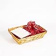 Honey Wicker Basket Hamper Kit - Make Your Own Gift Hamper - Birthday, Christening, Wedding, Christmas Gifts - Red Packaging