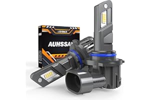 AUHSSAN Bombilla 9012/HIR2 LED 100W 20000LM 6500K Blanco, 500% Súper Brillante Faros LED HIR2 para Luces de Carretera o de Haz Bajo, Inalámbrico Plug and Play Reemplazo de Bombillas de Automóviles (2 Piezas)