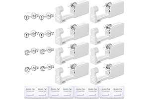 JOOTUEPO Pistola de perforación de oreja 8 piezas desechables, kit seguro con tachuelas y algodón alcohólico, aretes asépticos