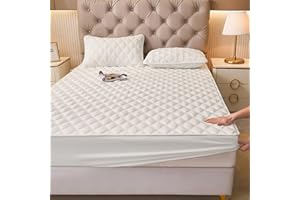 YUDEYU Steppschicht Tagesdecke Garn aus Reiner Baumwolle mit hoher Fadenzahl Spannbettlaken Weich und bequem Matratzenschoner Startseite Spannbetttücher Bettlaken (Farbe : Weiß, Größe : 180x200cm/hi
