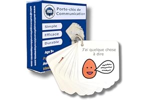 AUTISM SUPPLIES AND DEVELOPMENTS Porte-clés Communication Non Verbale Autisme - Encourage Les Enfants à Communiquer - 16 Pictogrammes Autisme - Maternelle, TSA/TDAH Outil