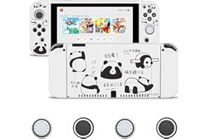 JINGDU Coque Compatible avec Nintendo Switch OLED, Étui Dockable Nintendo Switch OLED avec 4 Poignées Couvre Pouce, Coque de Protection pour Switch OLED Modèle,Panda