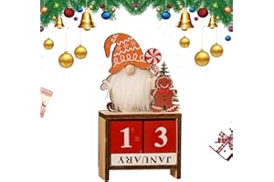 LARFRAECY Calendario de Adviento de Navidad | Navidad de madera sin rostro anciano cuenta atrás Calendario Ornamento | Decoración Navideña para Decoración Navideña de Hogar y Oficina