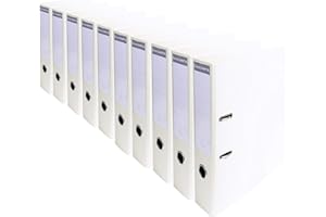 Exacompta - Réf. 53748E - Carton de 10 Classeurs à levier A4 Prem'Touch - Dos de 70 mm - Mécanique 75 mm - Dimensions extérieures : 32 x 29 x 7 cm - Format à classer A4 - Coloris : Blanc