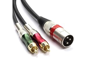 SiYear XLR Stecker auf 2 x Phono RCA Stecker Adapter Y Splitter Patch Kabel, XLR 3 Pin auf Dual RCA Stecker Stereo Audio Kabel Stecker (1.5 M/5FT)