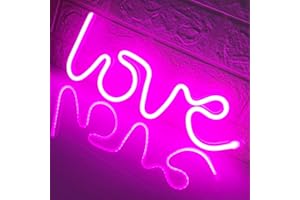 FESPCJ Love Neon Sign-Neon Signs for Bedroom,USB or Battery Neon Light for Wall,led neon Light as Neon Wall Signs for Girls Love Light up Sign for Christmas Party Wedding Kids Room Living Room,Pink
