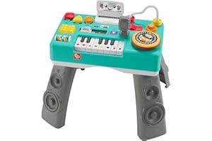Fisher-Price HRB63 Stół do ćwiczeń dla niemowląt i maluchów, śmiech i ucz się, mix & learn, zabawka do nauki muzyki ze światłami i dźwiękami, wersja niemiecka