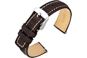 ANNEFIT Genuine Leather Watch Strap for Women, Quick Release Replacement Band 14mm 16mm 18mm 19mm 20mm