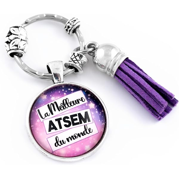 Porte-clés "Merci Maîtresse" Avec Cabochon En Verre Rose - Idée Cadeau Rapide