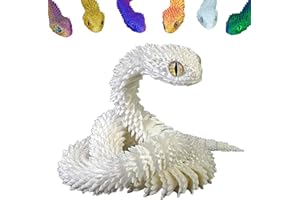 VECORA 3D Printed Snake, 3d Printed Fidget Toy, Flexible Articulated Snake Animal Fidget Toys,3D Printed Animals,Home and Office Decoration for Autism/ADHD (luminous rainbow)