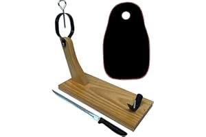 JamonOnline Support à jambon + couteau + couvre-jambon Noir