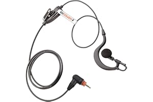 EARPIECE HUB G Shape Earpiece Compatible with Motorola SL300 SL1600 SL2600 SL4000 SL7550 SL1K TLK100 TLK110 SLN1000 Digital Radio In-line PTT Microphone