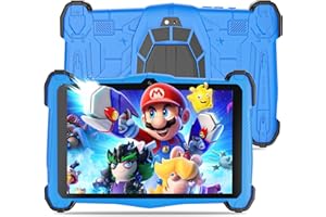 Semeakoko 2024 Newest Kids Tablet 7 Inch Android 14 Tablets,Tablet for kids 3-12,Octa-Core,10+64GB,Bluetooth5.0,Toddler Tablet Kid-Proof Case,WIFI2.4G,Parental Control,Gift for Kids (Dark Blue)