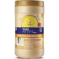 Saffola FITTIFY Gourmet Hi Protein Slim Meal-Shake, Meal Replacement with 5 superfoods, Royal Kesar Pista, 420 gm (12 servings)