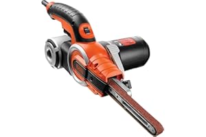 Black+Decker KA902EK Belt Sander (Sander for Wood, Metal, Stone, Plaster and Plastic, Suction Device, for Sanding, Fileing, Sharpening and Rust Removal in Hard-to-Reach Areas)
