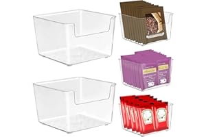letuxaamz Soportes Para Paquetes De Azúcar, Porta Bolsas Té Caja Organizador Transparente Acrílico Té, Cápsulas Para Restaurante, Hotel, Cafetería, Mesa, Oficina