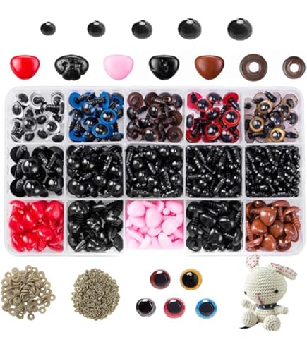 800 stuks veiligheidsogen set, 5–12 mm knoopogen voor haken