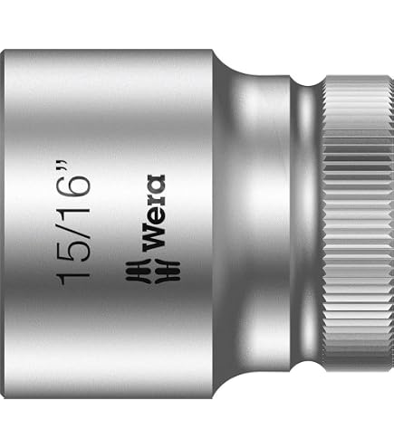 KS Tools Stecknuss 15/16", 3/8" Antrieb, 12-kant – Chrom-Vanadium, Mit Flanktraction-Profil, Für Handbetätigung