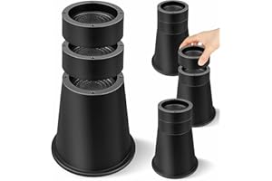 MixDora Bed Risers 6,8,10 Inch Stackable Furniture Risers Heavy Duty Adjustable Chair Raisers for Desks Couches Sofas Table Set of 4 Pack Black (6,8,10 Inch)