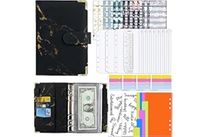 CYGJING Archivador de Dinero, Cuaderno A6 de Piel Sintetica, Carpeta de Presupuesto, 37 Piezas Carpeta de PU, Libreta para Ahorrar Dinero, Agenda Planificador