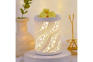 GERONLAND Wax Melt Burner Oil Burner Ceramic Electric Melt Warmer Candle Wax Warmer Lamp Melter Fragrance for Home Office Bedroom Aromatherapy Gift& Décor Classic Hollow-out Bulb Circular Hole