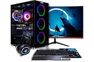 Nitropc - Pack Diamond Plus | Komputer gamingowy set (Intel i7 12700 12/20 4.9GHz, RTX 3050 8GB, RAM 16GB, M2 1TB + HDD 1TB, Windows 11, RGB | WiFi, monitor 24", klawiatura, mysz, sluchawki) Gaming PC