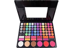 BRILLIANTDAY Maletin Maquillaje, Sombras de Ojos, Maquillaje Mujer, 78 Colores Pigmentados Set Paleta Sombras de Ojos, Fórmula de Larga Duración y Fácil de Difuminar Estuche Maquillaje