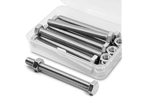 MINHER M8 x 100 mm 8 tornillos hexagonales en 304 acero inoxidable de esquina exterior tornillo hexagonal, tornillos y tuercas de maleficio conjunto