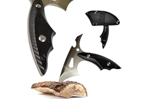 BLACKSMITH WORKS Mini ascia da campeggio - Ascia di sopravvivenza multifunzionale 13,5 cm, ascia con apribottiglie, rompivetro e dado esagonale per ascia da campeggio e ascia da esterno (lama argentata)