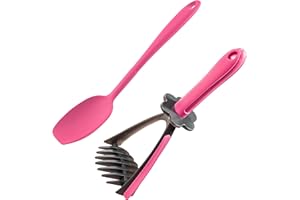 Kochblume Kartoffelbrei Set | Kartoffelstampfer und Saucenlöffel (pink)