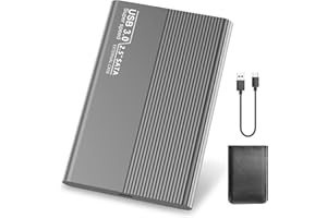 Riyth Hard Disk 1TB Esterno,Hard Disk Esterno Velocità di trasmissione ultra veloce USB 3.0 Type-C, SATA 2,5" HDD compatibile con Xbox, PC, Desktop, Laptop,Ordenador, Chromebook.F(1TB,Nero)