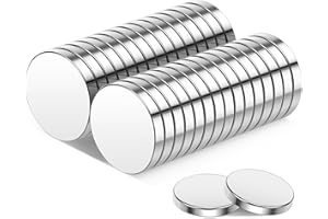 Wukong 30 Pezzi Magneti al Neodimio, 15x2mm Potenti Magneti Calamite da Frigo Piccoli & Rotondi, per Lavagna, Uffici, Esperimenti, Foto, DIY