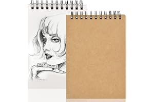 CATIME 2 sztuki zeszyt rysunkowy A6 Sketchbook, rysunek książki 160 g/m² spiralny notatnik do rysowania, szkicownik biały papier akwarelowy do rysowania i szkicowania, 30 arkuszy / 60 stron