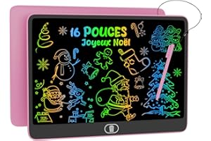 16 Pouces LCD Tablette D'écriture Coloré Ardoises de Gribouillage, [Plus Lumineuse] Electight Enfants Tablettes Graphiques, Effaçable & Réutilisables, Anniversaire, Educatif Cadeau pour 2-7 Ans, Rose