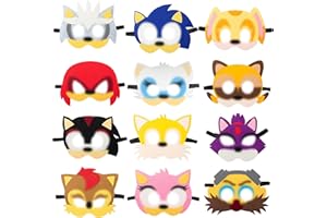 Sdjuifsd 12 Pezzi Maschera Soni, Maschera Soni Bambino, Maschere a Tema, Maschere in Feltro, Ragazzi e Ragazze, Festas a Tema, Party di Compleanno, Festa di Gioco di Ruolo, Halloween, Natale