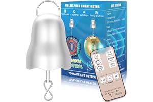 SULIAO Wind Spinner Motor, 1-30 RPM Disco Ball Motor Battery Operated with Remote, Timing & Direction Setting, Slow Spinning Baby Crib Mobile Motors, Rotating Silver Wind Chime for Mirror Ball Ornaments