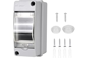 VEGENA Coffret Electrique Etanche Exterieur: Boîte Etanche Electrique Exterieur IP65, Tableau Electrique 1 Rangée Etanche 2 Modules, Boîtier Electrique, Tableau Electrique Etanche Pour Disjoncteur Mural