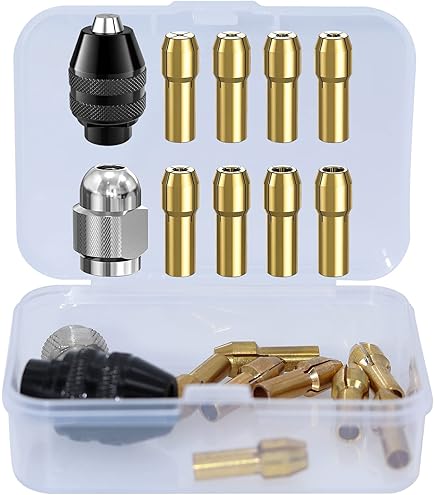 Mandrini Trapano 23 Pezzi Mandrino Per Trapano - Da 0.5 A 3.2 Mm, In Ottone, Compatibili Con 4486 E Dadi 4485 Accessori Tornio Leggeri