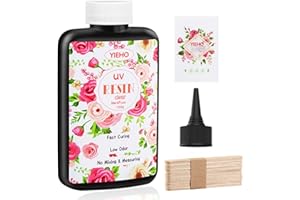 YIEHO UV Resin 100g-Upgraded Crystal Clear UV Curing Resin Hard Resin Epoxy uv Starter Supplies forJewelry Making, DIY Craft Supplies with Wooden Sticks