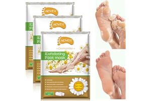 CCKULOOB Foot Peel Mask, Exfoliating Foot Mask for Soft Baby Feet Repair Heels & Removes Dry Dead Skin Feet Peeling Socks Foot Treatment for Hard Skin, 3 Pairs
