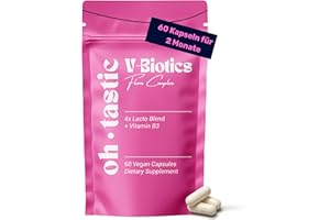 ‎OHTASTIC V-Biotics Milchsäurebakterien & Vitamin B3 für die Scheide - Kulturen Komplex für Frauen Intimflora mit Lactobacillus Reuteri, Rhamnosus, Acidophilus, Fermentum - (60 Kapseln) - ohtastic