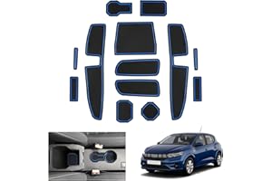 GAFAT Dacia Sandero 3 / Sandero Stepway III 2021-2024 2025 Tapis Antidérapant en Caoutchouc, Sandero 2025 Tapis Console Centrale, Tapis de Couture de Porte, Dacia Sandero 3 Accessoires (Bleu)