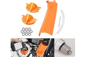 YHMTIVTU Filtro olio senza gocciolamento, set di imbuto di riempimento dell'olio con tappo di scarico dell'olio O-Ring adatto per Harley Touring Road King Street Glide Sporster Dyna Arancione
