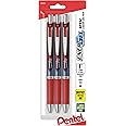 Pentel® EnerGel® RTX Retractable Liquid Gel Pens, Fine Point, 0.5mm, 54% Recycled, Assorted Barrel Colors, Red Ink, Pack Of 3 Pans