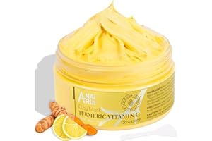 ANAiRUi Masque Visage d'Argile au Curcuma et à la Vitamine C Avec du pour Nettoyer en Profondeur, Réduire l'Acné, les Taches Brunes et les Pores, Masque pour le Visage, 120g