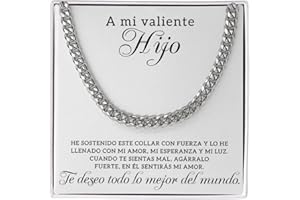 Bramart Collar Cubano para Hombre Cadena Hombres regalos originales - Ideas de Regalo para Él Navidad Cumpleaños - Set de Regalo con DEDICACIÓN incluido