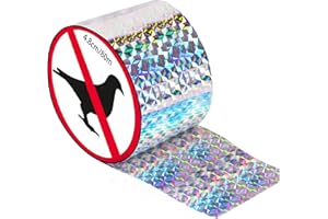 HUAHUANGHUI Vogelabwehr Vogelband Vogelschutz Reflektierendes Band 80m x 4.8cm Abschreckung Abwehrband Reflektorband Taubenabwehr Balkon Pigeon Repellent für Gärten und Dächer