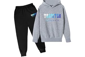 OverstepA Trapstar Ensemble Jogging 2 Pièces Sweat À Capuche Et Pantalon De Sport Enfants Garçon Fille Hoodies Manches Longues Tenue De Sport Sweatshirts Survêtement Sportswear Unisexe